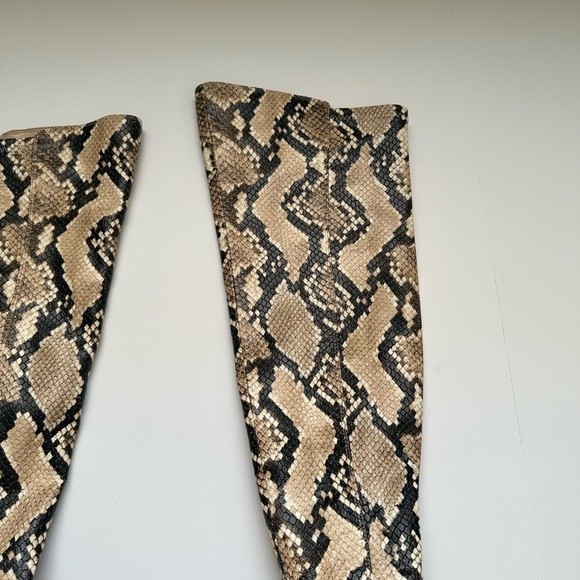 NWOB Vince Camuto Dreven over the knee snakeskin boots tall square toe boots - Picture 6 of 11